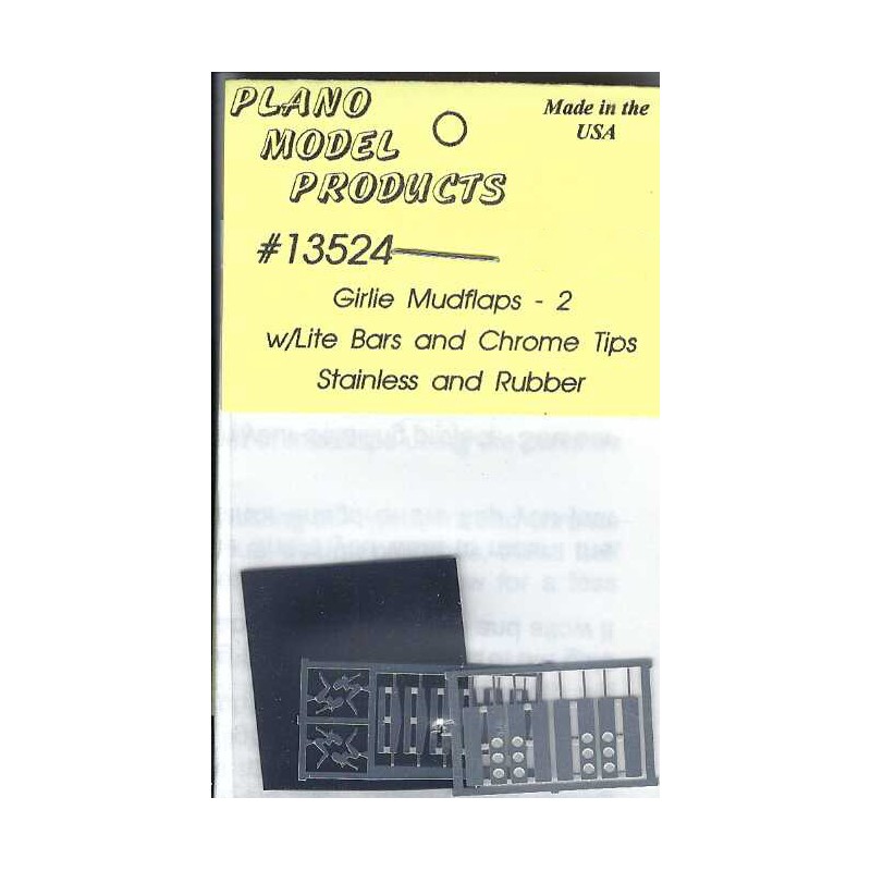 PLANO 13524 - GIRLIE MUDFLAPS WITH LIGHT BARS AND CHROME TIPS - HO SCALE