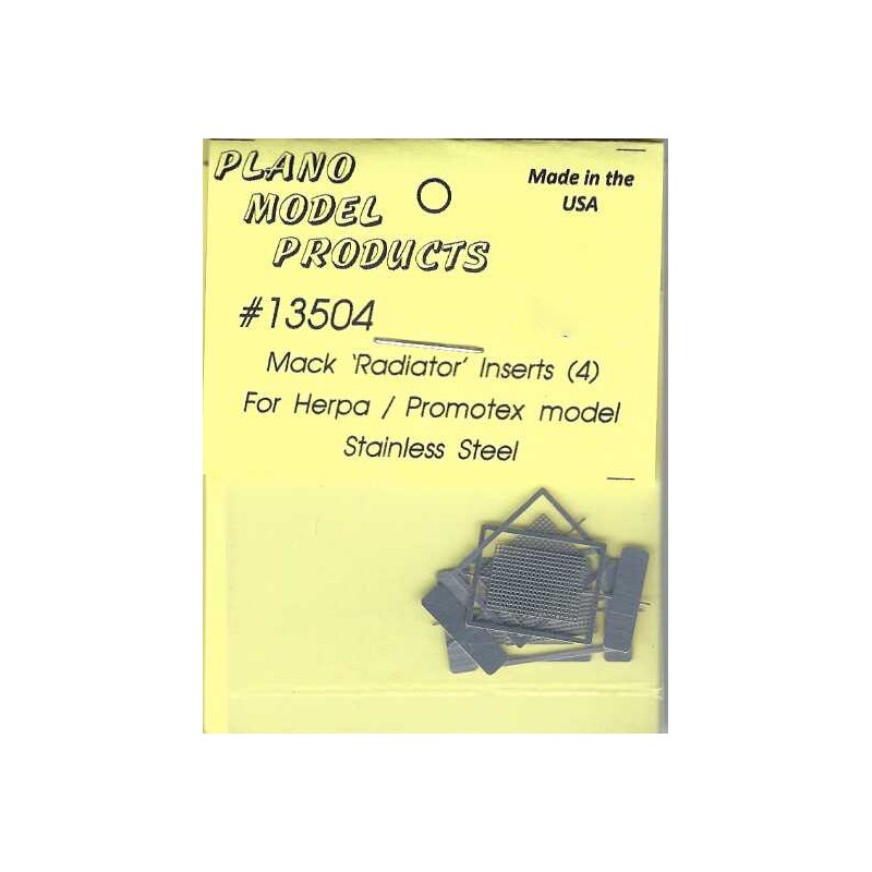PLANO 13504 - MACK RADIATOR INSERTS - FOR HERPA/PROMOTEX MODELS - HO SCALE