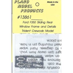 PLANO 13861 - FORD F350 SLIDING REAR WINDOW FRAME - FOR TRIDENT CREWCAB MODEL - HO SCALE