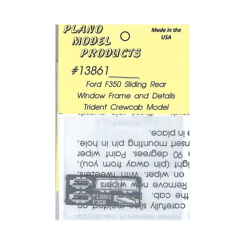 PLANO 13861 - FORD F350 SLIDING REAR WINDOW FRAME - FOR TRIDENT CREWCAB MODEL - HO SCALE