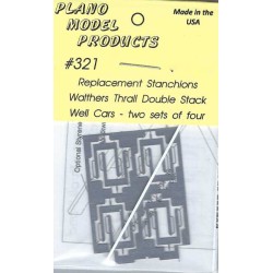 PLANO 321 - STANCHIONS FOR WALTHERS THRALL DOUBLE STACK WELLS CARS - HO SCALE