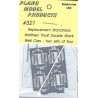 PLANO 321 - STANCHIONS FOR WALTHERS THRALL DOUBLE STACK WELLS CARS - HO SCALE