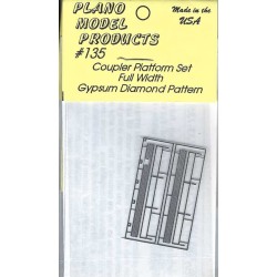 PLANO 135 - COUPLER PLATFORM SET - FULL WIDTH - GYPSUM DIAMOND PATTERN - HO SCALE