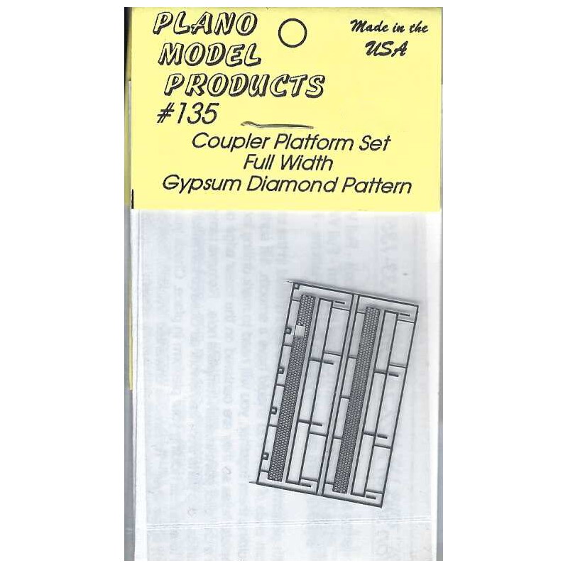 PLANO 135 - COUPLER PLATFORM SET - FULL WIDTH - GYPSUM DIAMOND PATTERN - HO SCALE