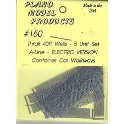 PLANO 150 - THRALL 40' 5 UNIT WELL CAR WALKWAYS - A-LINE ELECTRIC VERSION - HO SCALE