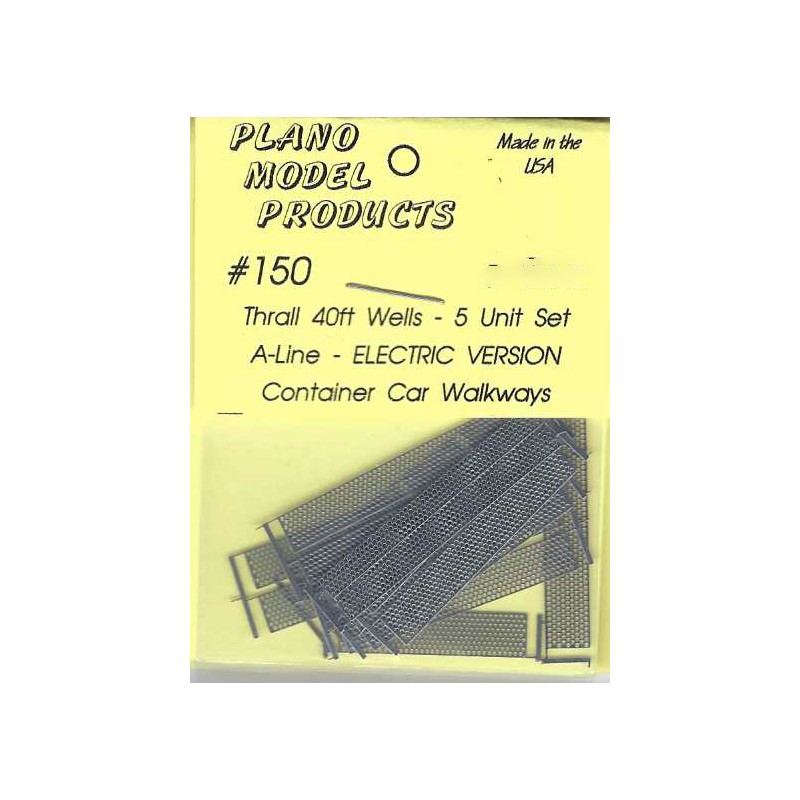 PLANO 150 - THRALL 40' 5 UNIT WELL CAR WALKWAYS - A-LINE ELECTRIC VERSION - HO SCALE