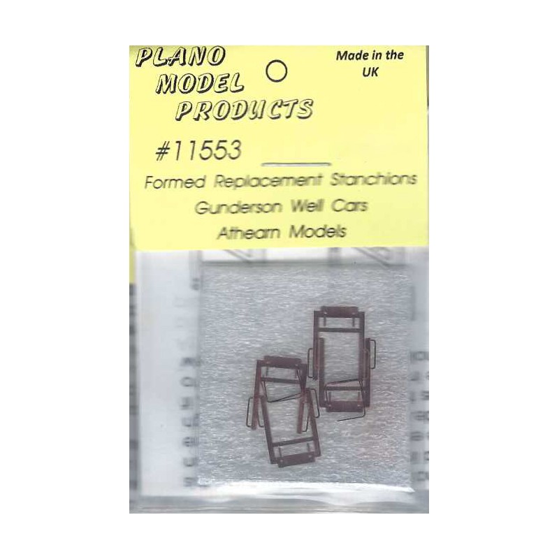 PLANO 11553 - GUNDERSON WELL CAR STANCHIONS - FOR ATHEARN MODEL - HO SCALE