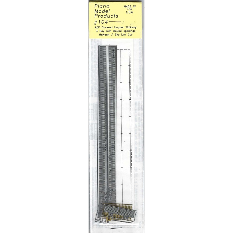 PLANO 104 - ACF 3 BAY COVERED HOPPER - ROUND PATTERN - HO SCALE