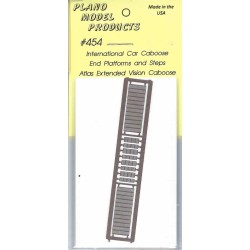 PLANO 454 - INTERNATIONAL CAR CABOOSE END PLATFORMS AND STEPS - FOR ATLAS EXTENDED VISION CABOOSE - HO SCALE