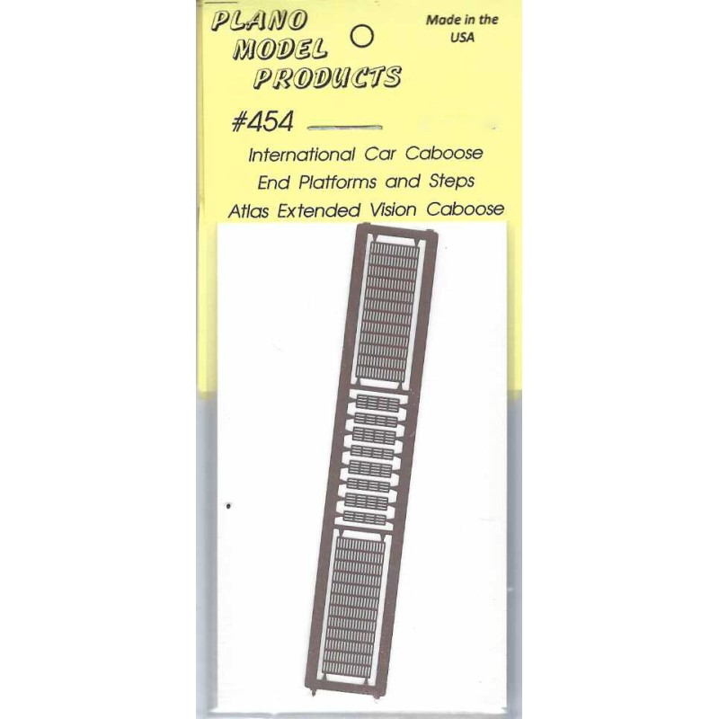 PLANO 454 - INTERNATIONAL CAR CABOOSE END PLATFORMS AND STEPS - FOR ATLAS EXTENDED VISION CABOOSE - HO SCALE