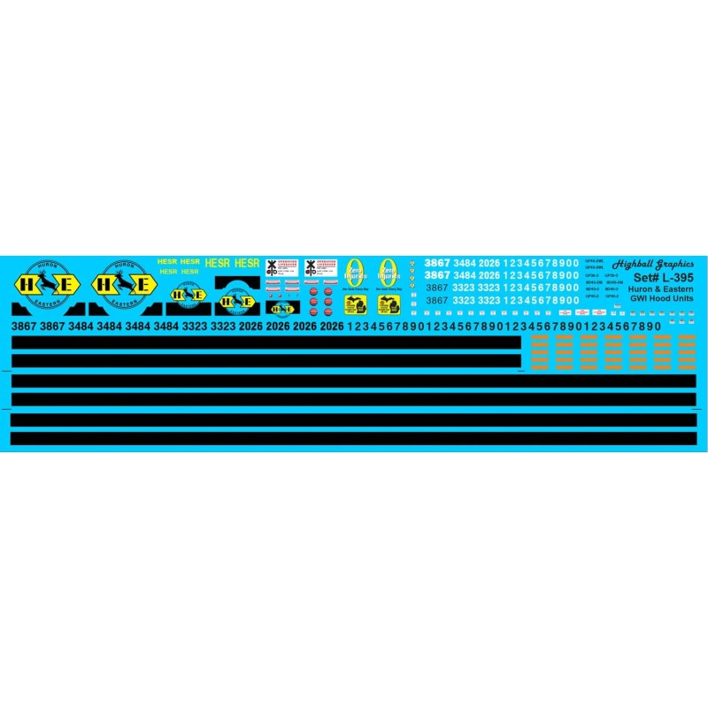 HIGHBALL L-395 - HURON & EASTERN DIESEL LOCMOTIVES - HO SCALE