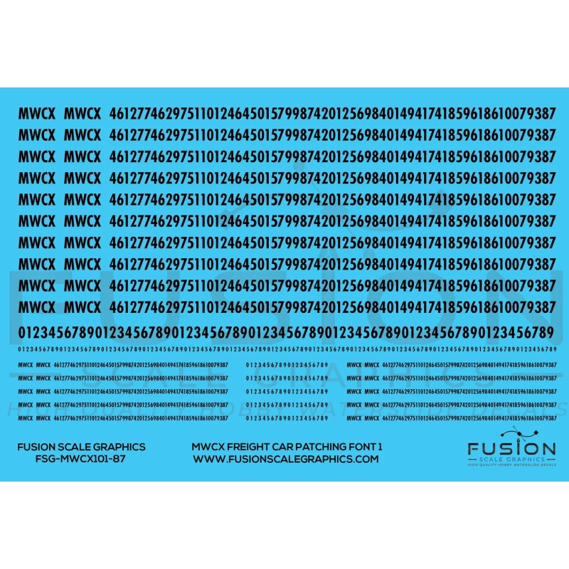 FUSION FSG-MWCX101-87 - MWCX FREIGHT CAR PATCHING SET 1 - HO SCALE
