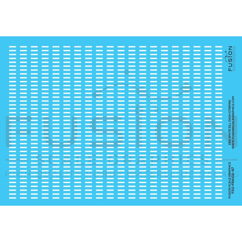 FUSION FSG-FRA102-87 - FRA WHITE SILL DASH STRIPES - HO SCALE