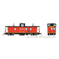 RAPIDO 166037 - HAWKER SIDDELEY CABOOSE - CN 79286 - INTERNATIONAL SERVICE - WITH TRACK INSPECTION LIGHTS - HO SCALE