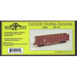 DURANGO PRESS DP-112 - D&RGW HI-SIDE GONDOLA - HOn3 SCALE