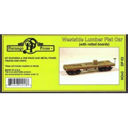 DURANGO PRESS DP-53 - WESTSIDE LUMBER FLAT CAR WITH ROTTED BOARDS - HOn3 SCALE