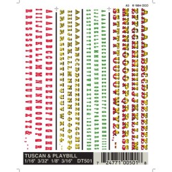 WOODLAND DT501 - ALPHABET - TUSCAN & PLAYBILL - RED YELLOW & GREEN
