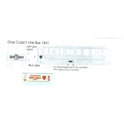 BLACK CAT DECAL - BC227 - GRAY COACH BUS - HO SCALE