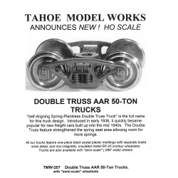 TMW207 - DOUBLE TRUSS AAR 50-TON TRUCKS - SEMI-SCALE WHEELSETS - HO SCALE