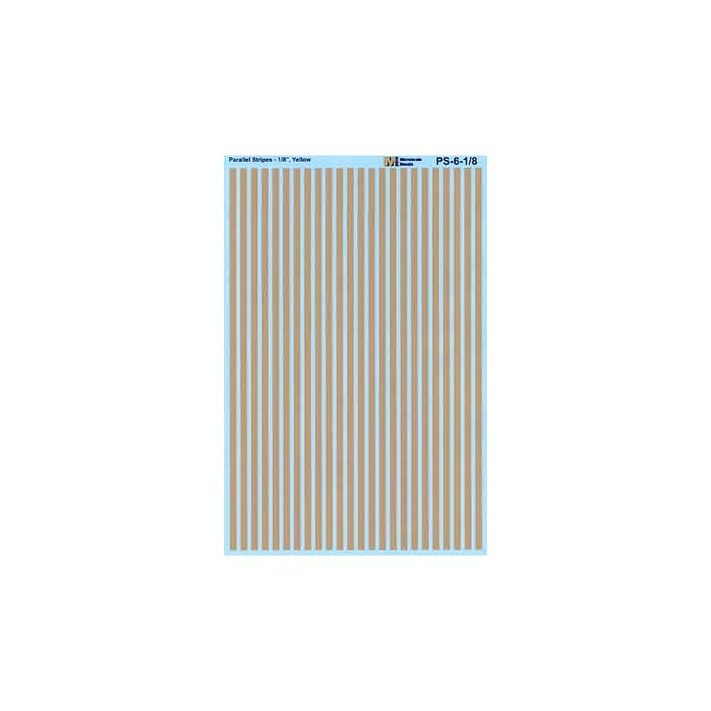 MICROSCALE DECAL PS-6-1/8 - YELLOW 1/8" STRIPES