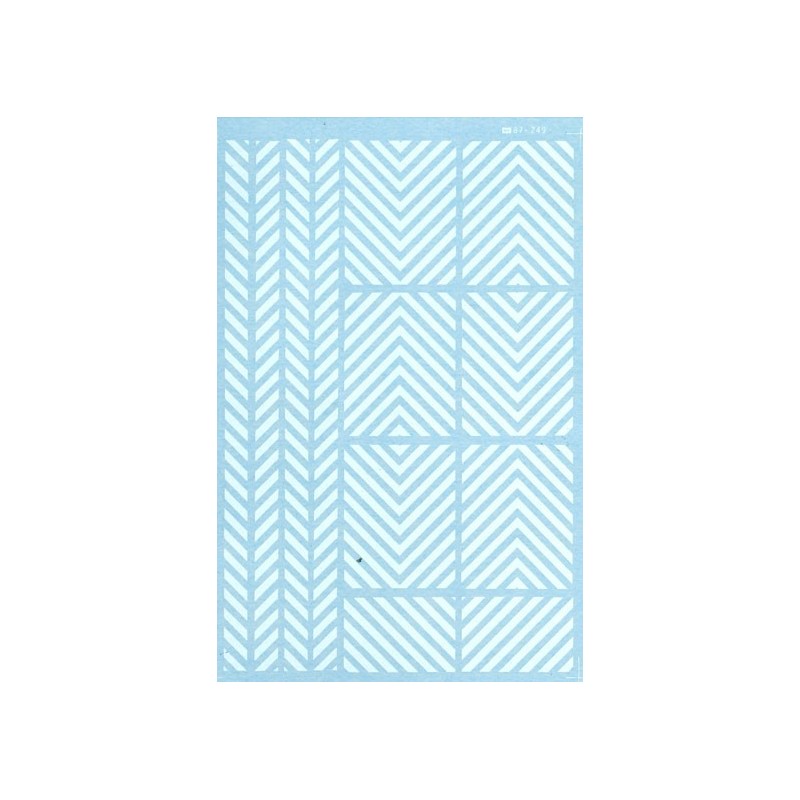 MICROSCALE DECAL 91151 - 8" 45 DEGREE BARRICADE WHITE STRIPES - HO SCALE
