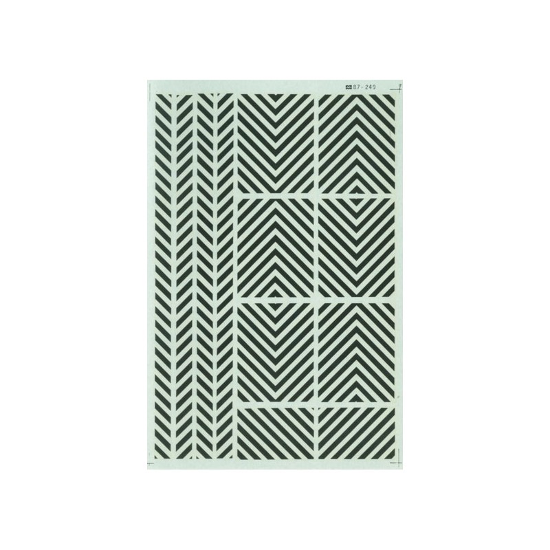 MICROSCALE DECAL 91152 - 8" 45 DEGREE BARRICADE BLACK STRIPES - HO SCALE