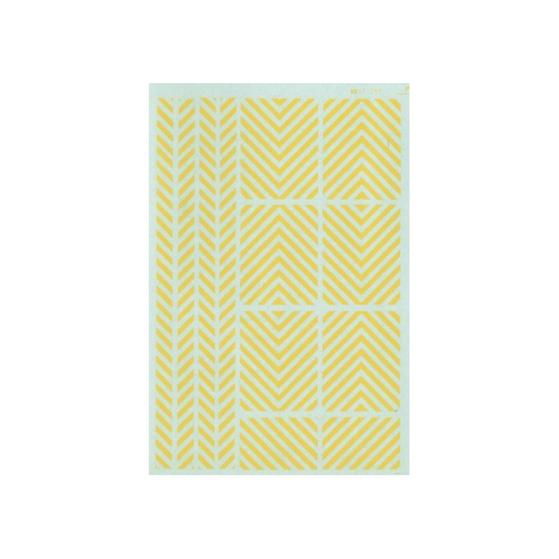 MICROSCALE DECAL 91156 - 8" 45 DEGREE BARRICADE YELLOW STRIPES - HO SCALE