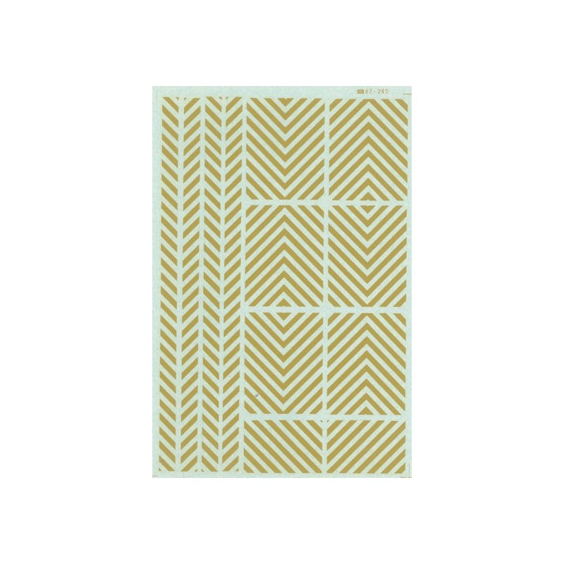 MICROSCALE DECAL 91158 - 8" 45 DEGREE BARRICADE DULUX GOLD STRIPES - HO SCALE