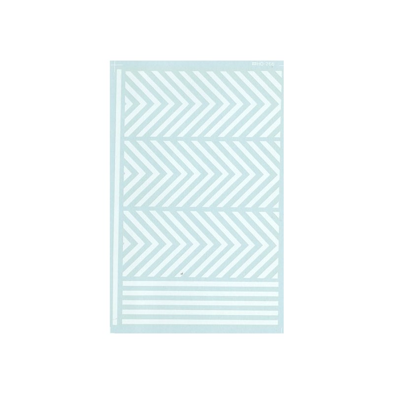MICROSCALE DECAL 91161 - 12" 45 DEGREE BARRICADE WHITE STRIPES - HO SCALE