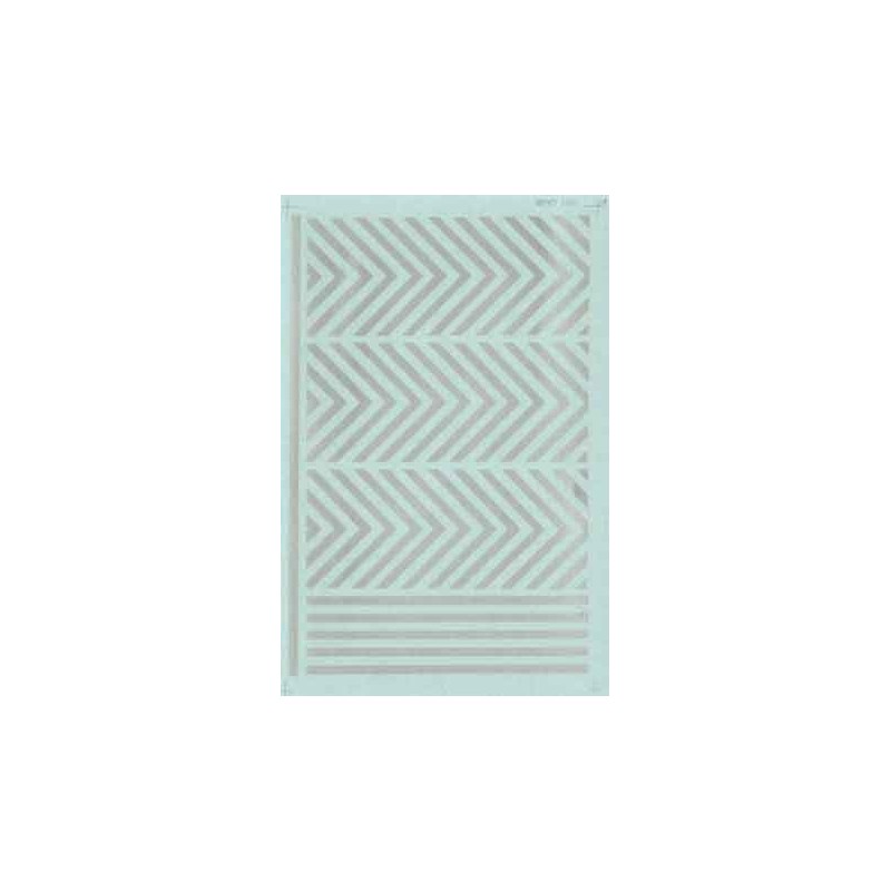 MICROSCALE DECAL 91164 - 12" 45 DEGREE BARRICADE SILVER STRIPES - HO SCALE