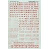 MICROSCALE DECAL 90005 - ALPHABET RAILROAD ROMAN RED - HO SCALE