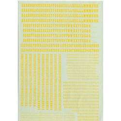 MICROSCALE DECAL 90046 - ALPHABET OLD WEST STYLE YELLOW - HO SCALE