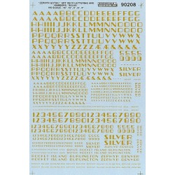 MICROSCALE DECAL 90208 - ALPHABET ZEPHYR GOTHIC DULUX GOLD - HO SCALE