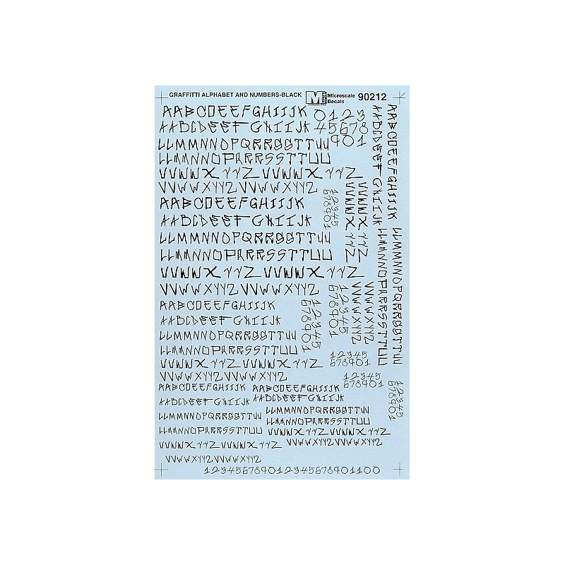 MICROSCALE DECAL 70212 - ALPHABET CIRCUS STYLE BLACK - N SCALE