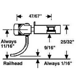 KADEE 806 SHORT CENTRESET PLASTIC COUPLER WITH SHORT PLASTIC GEAR BOX - O SCALE
