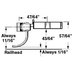 KADEE 742 TYPE E MEDIUM OVERSET METAL COUPLER WITH PLASTIC GEARBOX - O SCALE