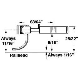 KADEE 746 TYPE E LONG CENTRESET METAL COUPLER WITH PLASTIC GEARBOX - O SCALE