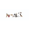 WOODLAND A2725 PAINTED FIGURES - DOGS & CATS - O SCALE