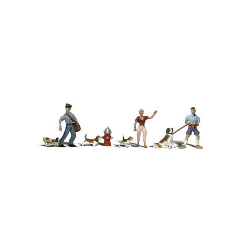 WOODLAND A2768 PAINTED FIGURES - PEOPLE & PETS - O SCALE
