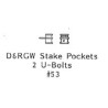 GRANDT LINE 53 - D&RGW STAKE POCKETS - O SCALE