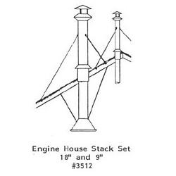GRANDT LINE 3512 - ENGINE HOUSE STACK SET - 18" AND 9" - O SCALE