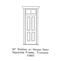GRANDT LINE 3603 - 30" STATION OR HOUSE DOOR - SEPARATE FRAME, TRANSOM - O SCALE