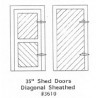 GRANDT LINE 3610 - 35" SHED DOORS - DIAGONAL SHEATHED - O SCALE