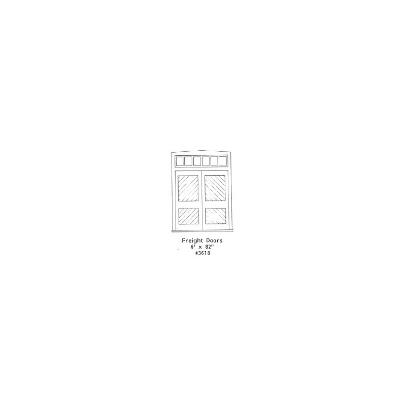 GRANDT LINE 3618 - FREIGHT DOORS - 6' x 82" - O SCALE
