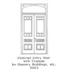 GRANDT LINE 3623 - VICTORIAN ENTRY DOOR WITH TRANSOM - O SCALE