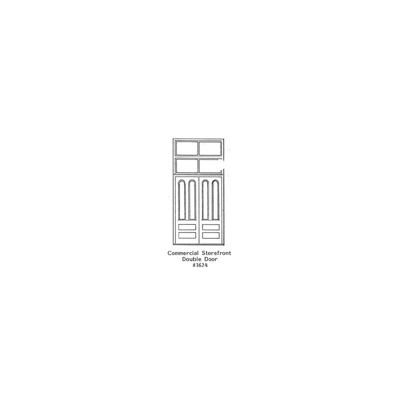 GRANDT LINE 3624 - COMMERCIAL STOREFRONT DOUBLE DOOR - O SCALE