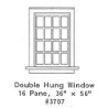 GRANDT LINE 3707 - DOUBLE HUNG WINDOW - 16 PANE - 36" x 56" - O SCALE