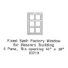 GRANDT LINE 3719 - FIXED SASH FACTORY WINDOW - 6 PANE - 42" x 30" - O SCALE