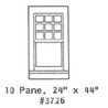 GRANDT LINE 3726 - DEPOT WINDOW - 10 PANE - 24" x 44" - O SCALE