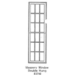 GRANDT LINE 3740 - MASONRY WINDOW DOUBLE HUNG - 18 PANE - 50" X 164" - O SCALE